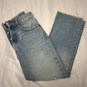 BRAND NEW ZARA HIGH RISE STRAIGHT LEG JEANS